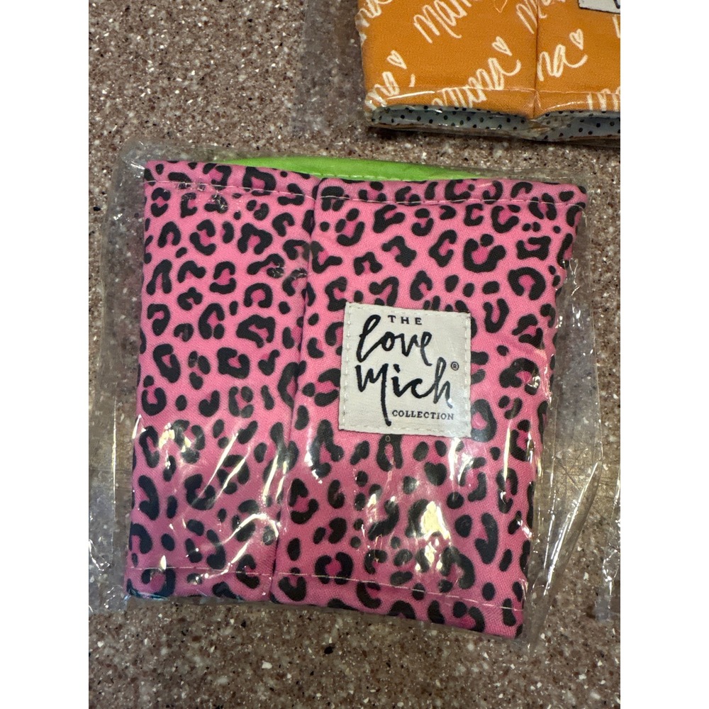 The Love Mich Collection Regular Coffee Cozy Bundle Mama Pink Green Leopard 3pk - Picture 2 of 7
